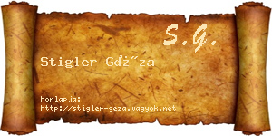 Stigler Géza névjegykártya